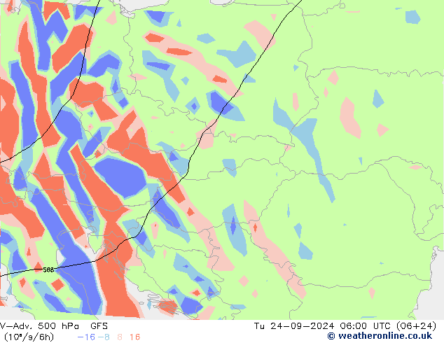 V-Adv. 500 hPa GFS Tu 24.09.2024 06 UTC