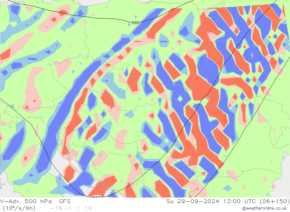 V-Adv. 500 hPa GFS dim 29.09.2024 12 UTC