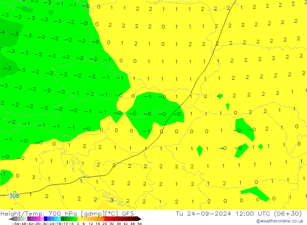 Height/Temp. 700 hPa GFS mar 24.09.2024 12 UTC