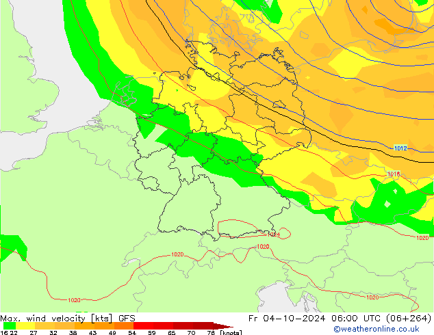 Max. wind velocity GFS pt. 04.10.2024 06 UTC