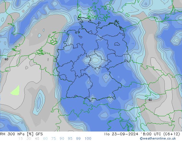 RH 300 hPa GFS September 2024