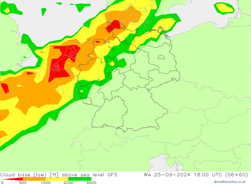 Cloud base (low) GFS We 25.09.2024 18 UTC