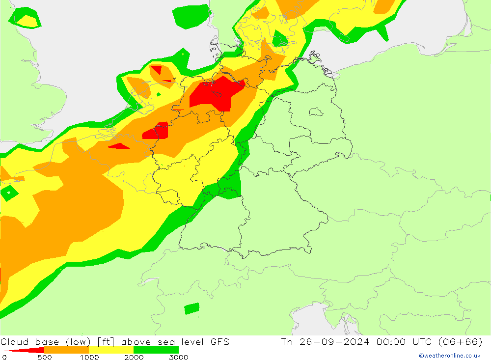 Cloud base (low) GFS jeu 26.09.2024 00 UTC