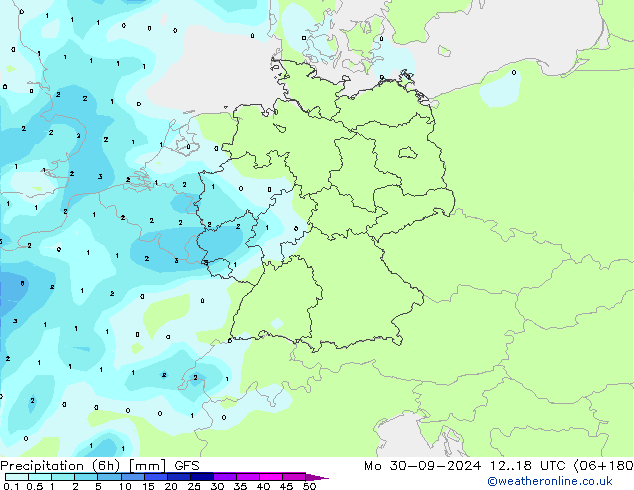 Z500/Rain (+SLP)/Z850 GFS Mo 30.09.2024 18 UTC