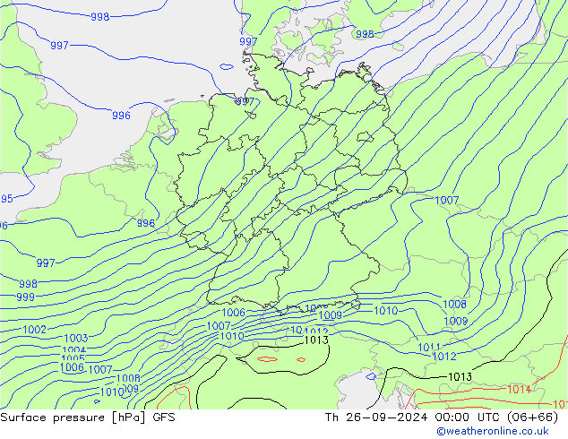 Surface pressure GFS Th 26.09.2024 00 UTC