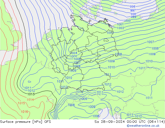 Luchtdruk (Grond) GFS za 28.09.2024 00 UTC