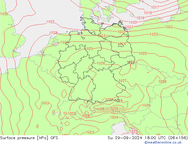 GFS: Paz 29.09.2024 18 UTC