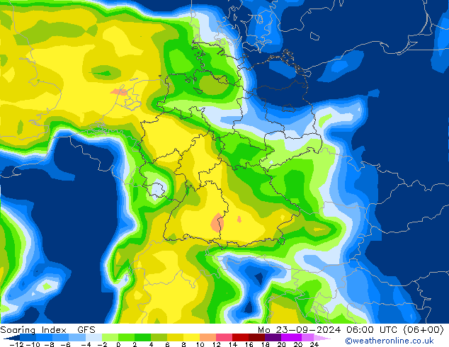 Soaring Index GFS пн 23.09.2024 06 UTC