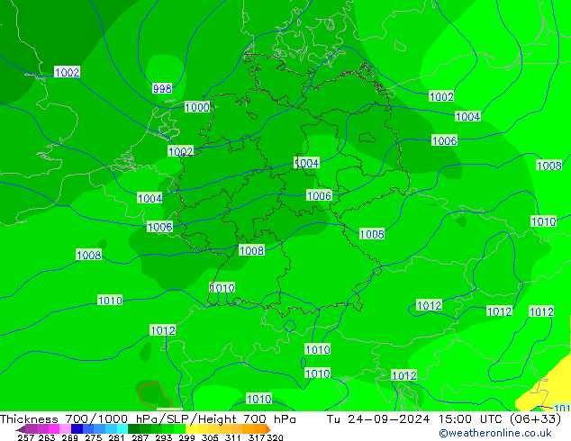 700-1000 hPa Kalınlığı GFS Sa 24.09.2024 15 UTC