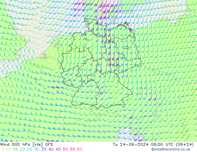 Rüzgar 500 hPa GFS Eylül 2024