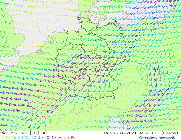  850 hPa GFS  26.09.2024 03 UTC