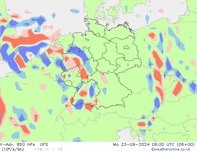 V-Adv. 850 hPa GFS ma 23.09.2024 06 UTC