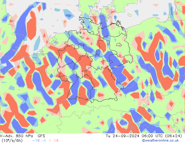 V-Adv. 850 hPa GFS septembre 2024