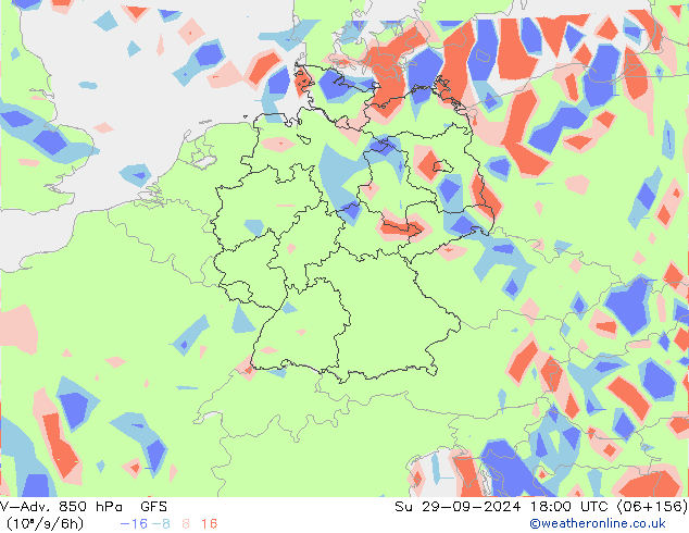 V-Adv. 850 hPa GFS dim 29.09.2024 18 UTC