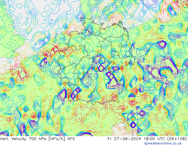 Vert. Velocity 700 hPa GFS Sex 27.09.2024 18 UTC