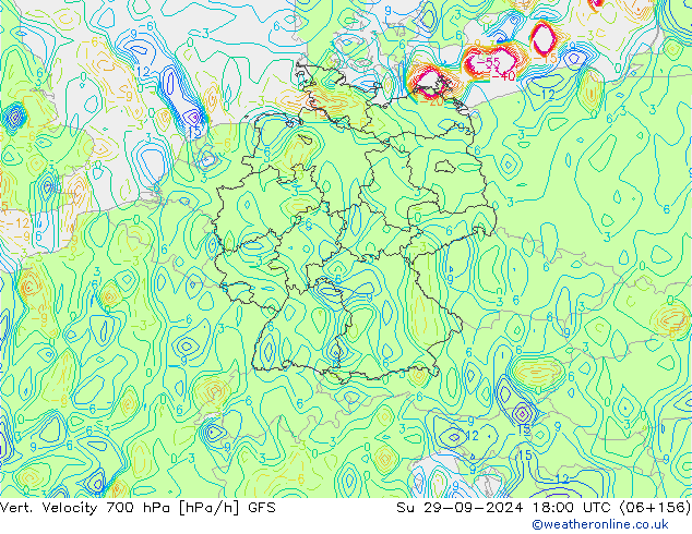 Vert. Velocity 700 hPa GFS Su 29.09.2024 18 UTC