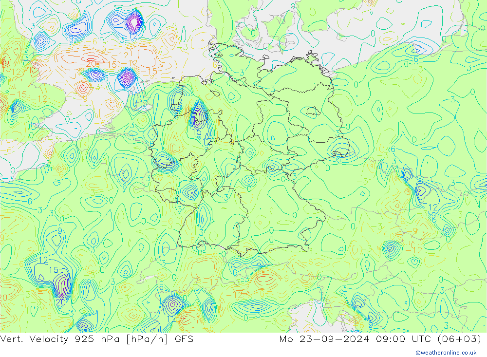 Vert. Velocity 925 hPa GFS Po 23.09.2024 09 UTC