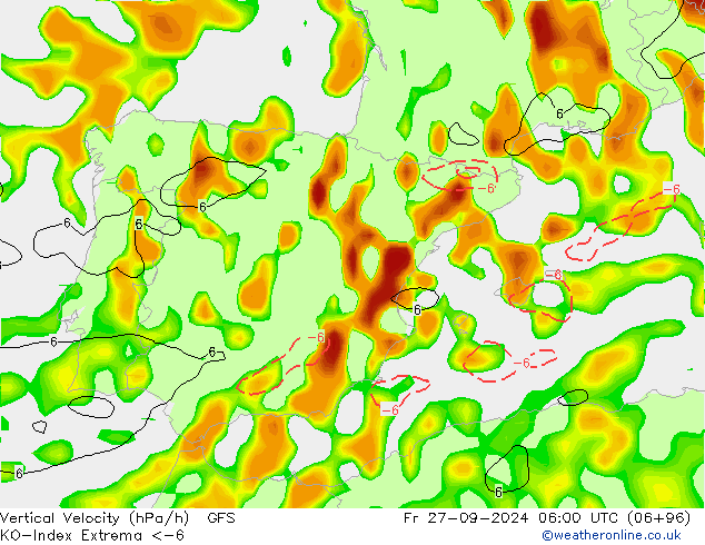 Convection-Index GFS pt. 27.09.2024 06 UTC