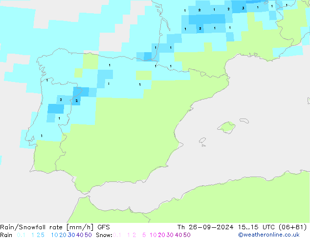 Kar/Yağmur Oranı GFS Per 26.09.2024 15 UTC