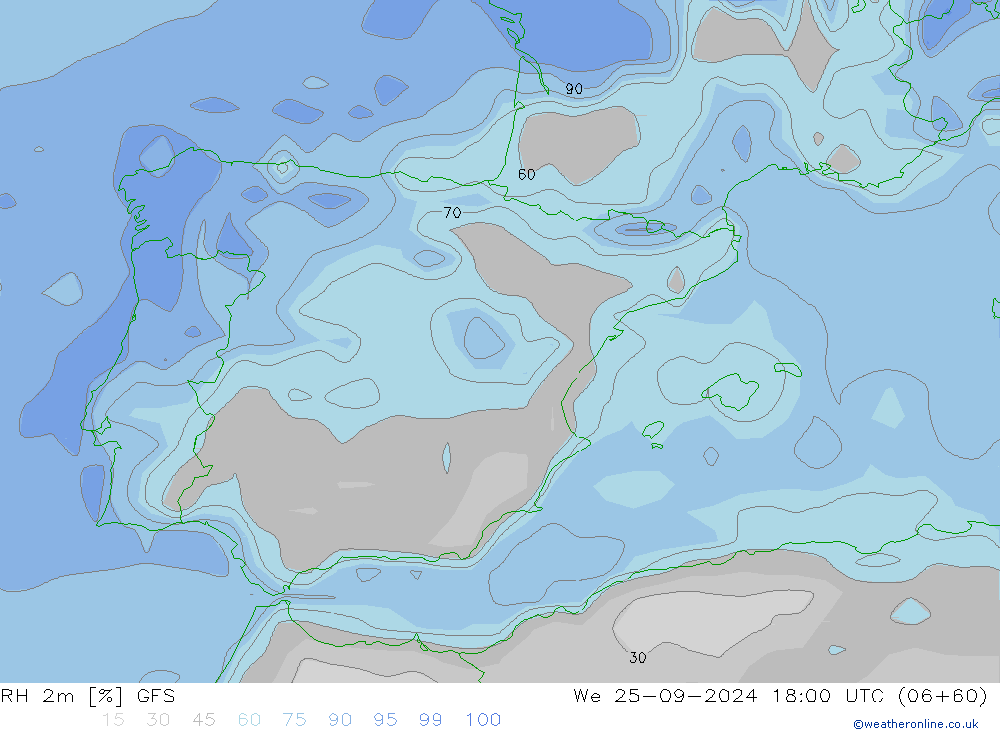 RV 2m GFS wo 25.09.2024 18 UTC