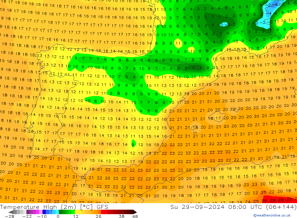 Max.  (2m) GFS  29.09.2024 06 UTC