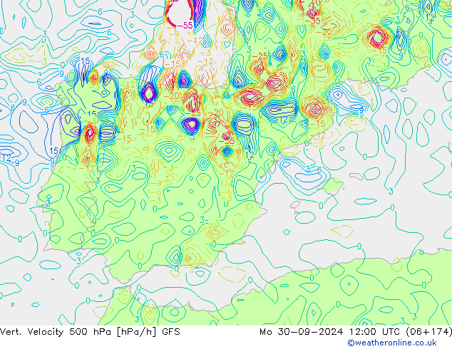 Vert. Velocity 500 hPa GFS Mo 30.09.2024 12 UTC