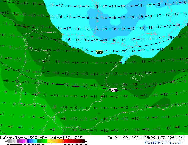 Height/Temp. 500 hPa GFS mar 24.09.2024 06 UTC