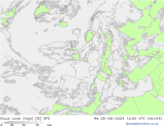 Nubes altas GFS mié 25.09.2024 12 UTC