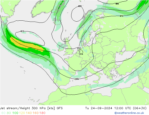 джет GFS вт 24.09.2024 12 UTC