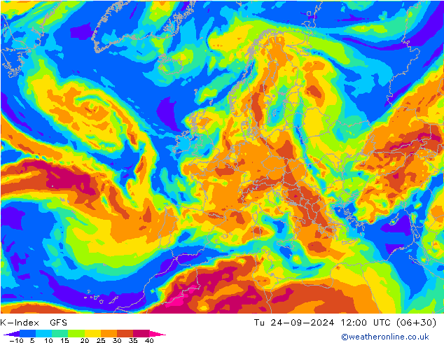 K-Index GFS di 24.09.2024 12 UTC