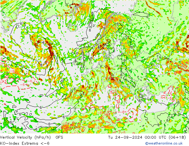 Convection-Index GFS Tu 24.09.2024 00 UTC