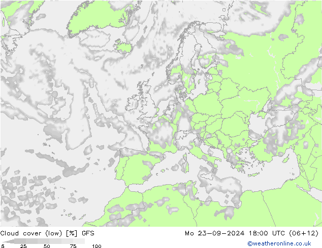 Nubi basse GFS lun 23.09.2024 18 UTC