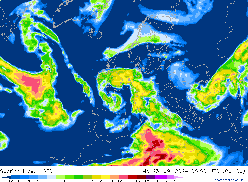 Soaring Index GFS Mo 23.09.2024 06 UTC