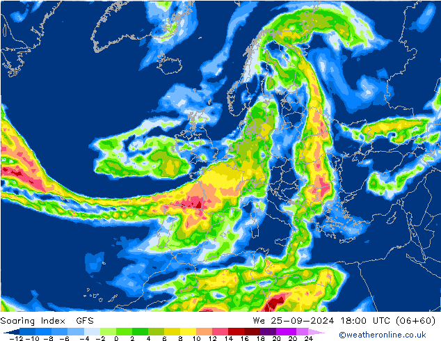 Soaring Index GFS ср 25.09.2024 18 UTC