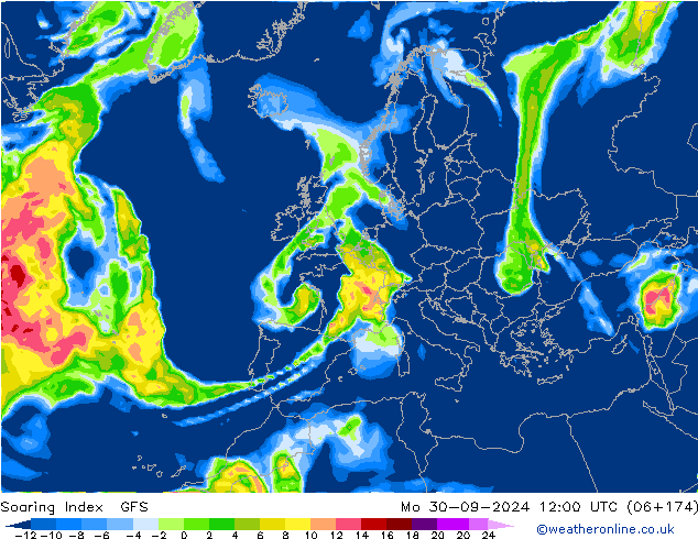 Soaring Index GFS Mo 30.09.2024 12 UTC