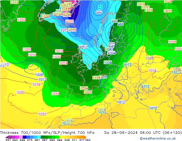 Thck 700-1000 hPa GFS Sa 28.09.2024 06 UTC