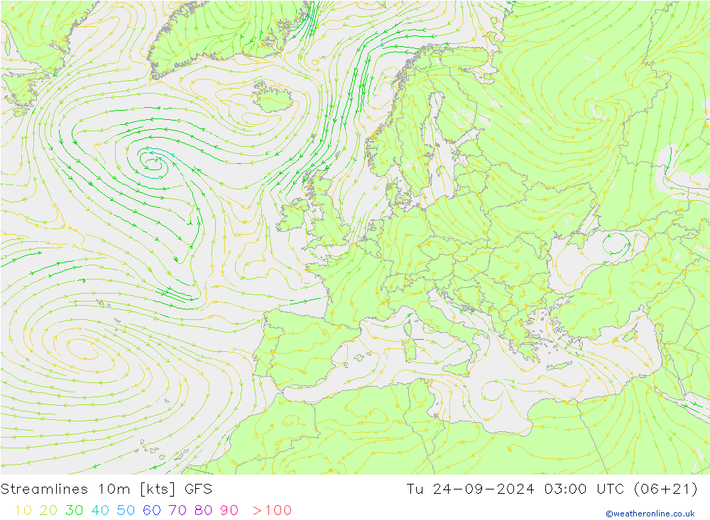 Rüzgar 10m GFS Sa 24.09.2024 03 UTC