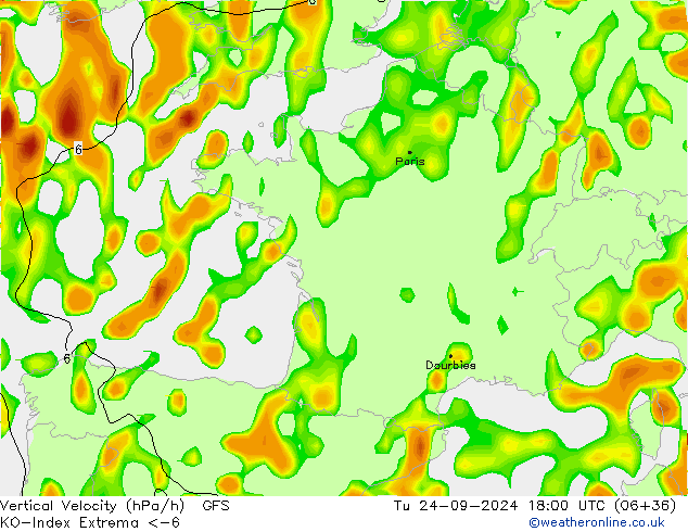 Convection-Index GFS Ter 24.09.2024 18 UTC