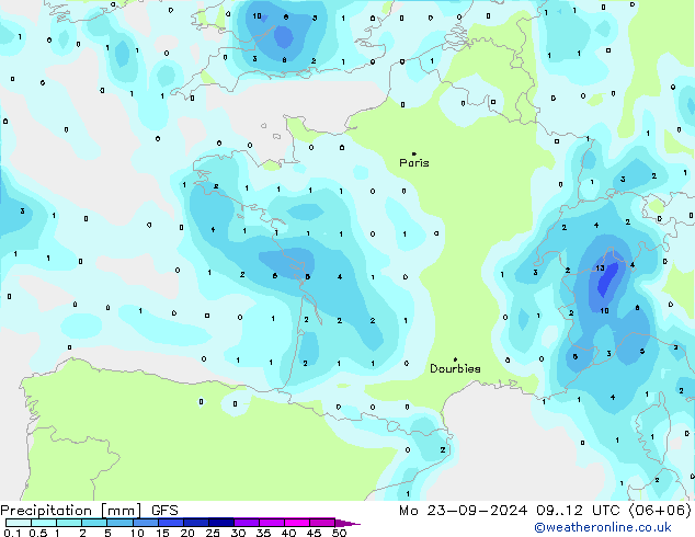 Neerslag GFS ma 23.09.2024 12 UTC