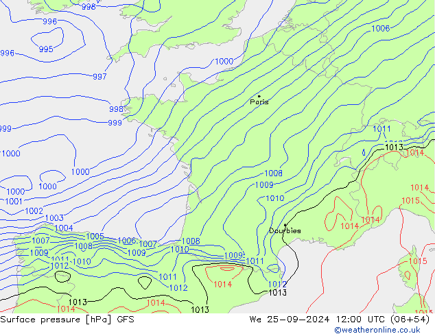 GFS: We 25.09.2024 12 UTC