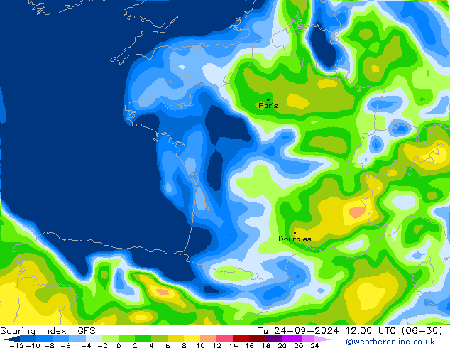 Soaring Index GFS Tu 24.09.2024 12 UTC