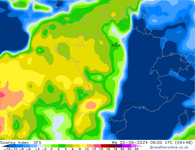 Soaring Index GFS mié 25.09.2024 06 UTC