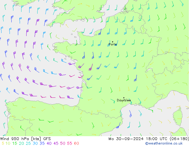  950 hPa GFS  30.09.2024 18 UTC