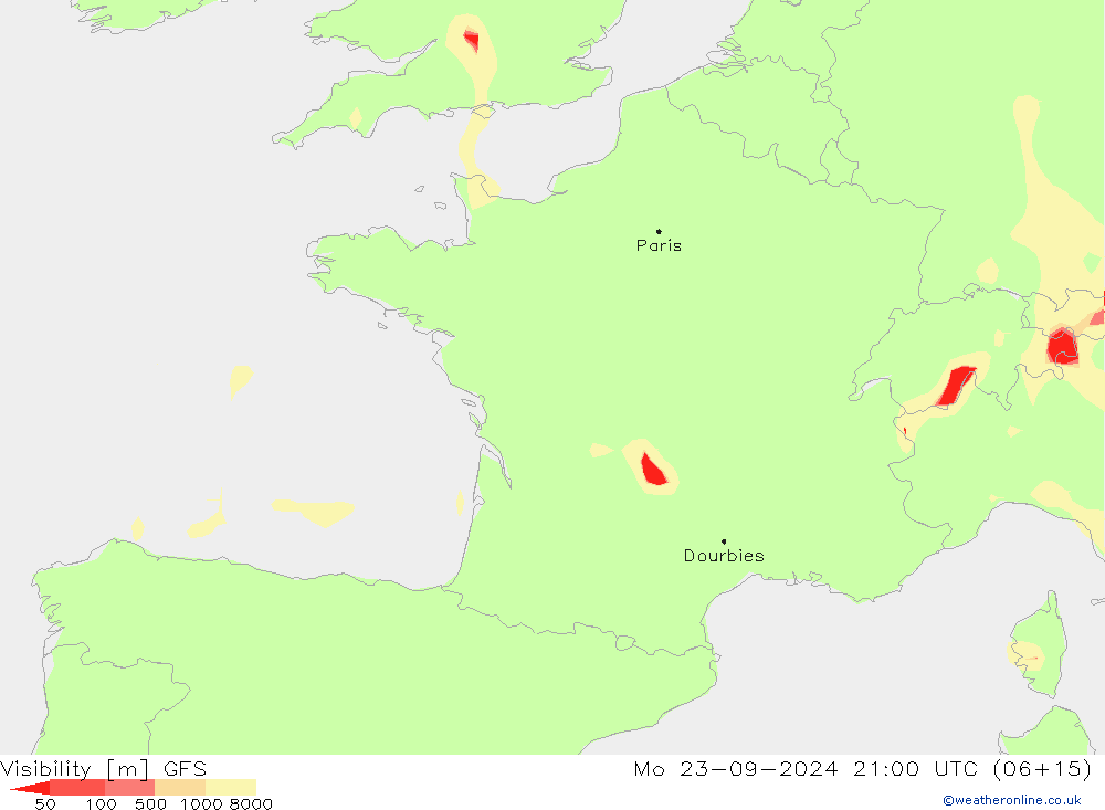 Visibilité GFS lun 23.09.2024 21 UTC