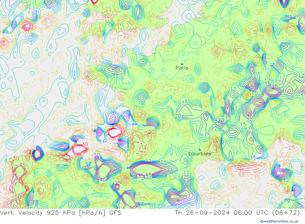 Vert. Velocity 925 hPa GFS  26.09.2024 06 UTC