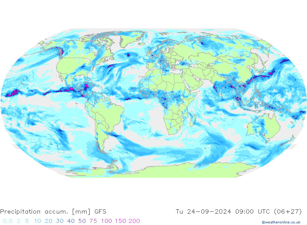 Toplam Yağış GFS Sa 24.09.2024 09 UTC