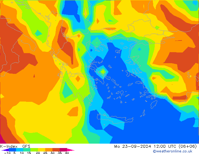 K-Index GFS Po 23.09.2024 12 UTC