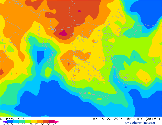 K-Index GFS We 25.09.2024 18 UTC