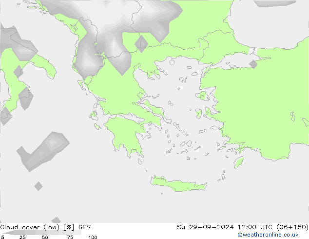 облака (низкий) GFS Вс 29.09.2024 12 UTC