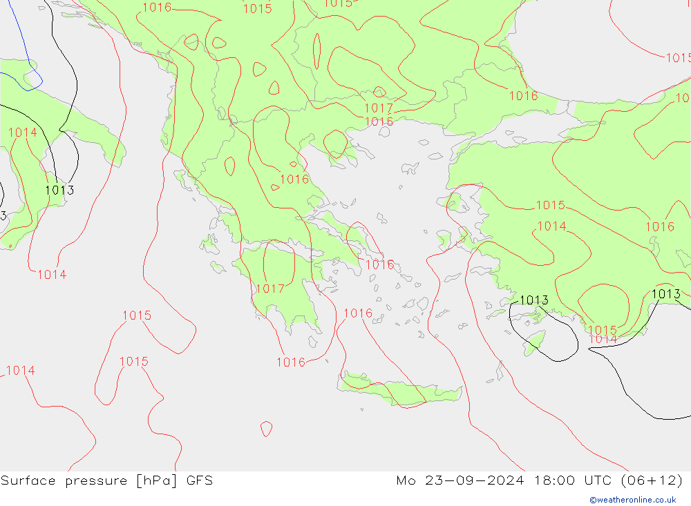 Yer basıncı GFS Pzt 23.09.2024 18 UTC